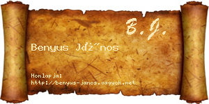 Benyus János névjegykártya