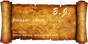 Benyus János névjegykártya